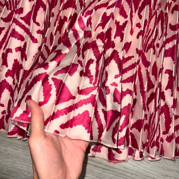 Height waist Plisse pleated midi skirt pink - Picture 2 of 7